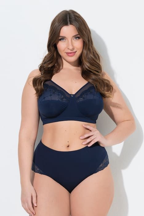 Lot de 2 culottes midi, empiècement en dentelle sur le côté