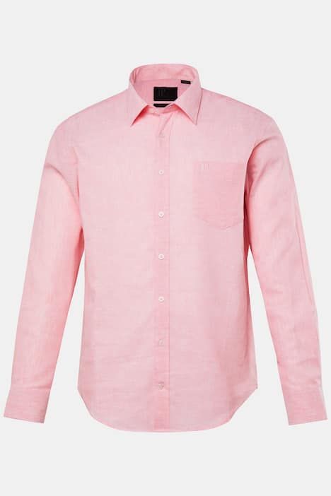 Chemise en lin mélangé JP 1880, manches longues et col Kent, coupe Modern Fit - jusqu'au 8 XL