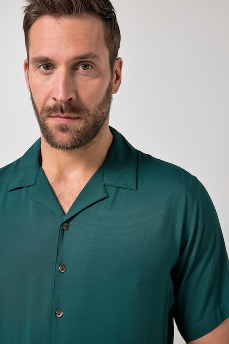 Chemise JP 1880, coupe Cuba-Fit, manches courtes et col cubain - jusqu'au 8 XL
