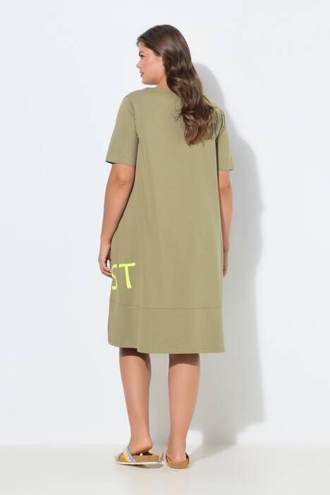 Robe en jersey à col rond et manches mi-hauteur, OEKO-TEX Made in Green