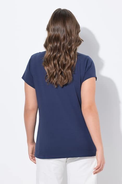 T-shirt à col V et manches 1/2. OEKO-TEX Made in Green