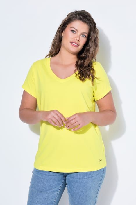 T-shirt à col V et manches 1/2. OEKO-TEX Made in Green