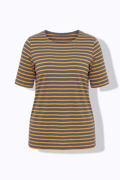 T shirt rayé à col rond et manches 1/2