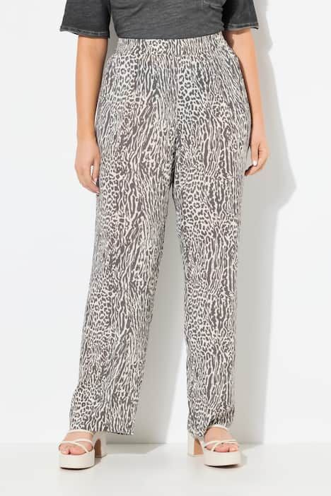 Pantalon Rose, imprimé animal. Jambe large et taille élastique