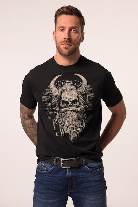 Lot de 2 t-shirts JP 1880 à manches courtes, col rond et imprimé poitrine - jusqu'au 8 XL