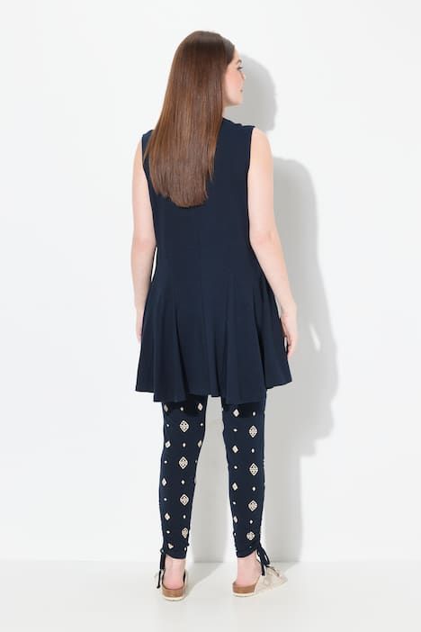 Top, coupe A-ligne, encolure tunique, sans manches, coton biologique