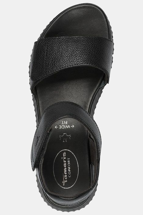 Sandales en cuir Tamaris Comfort. Fermeture velcro - largeur confortable