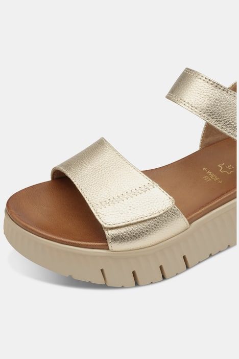 Sandales en cuir Tamaris Comfort. Fermeture velcro - largeur confortable