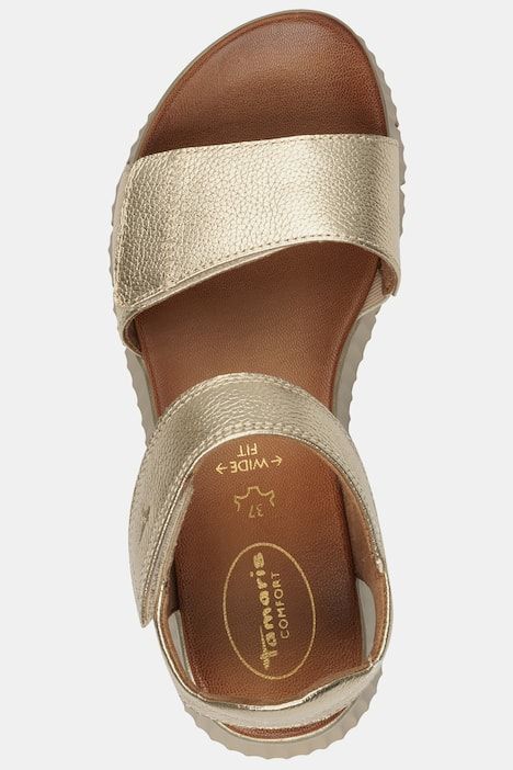 Sandales en cuir Tamaris Comfort. Fermeture velcro - largeur confortable