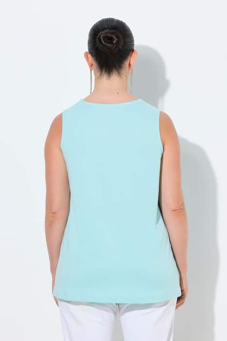 Débardeur long en coton Pima. Décolleté cœur et coupe évasée