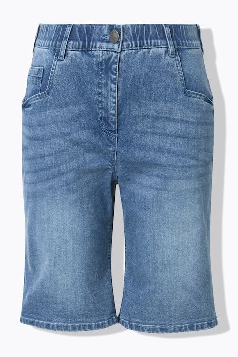 Bermuda boyfriend en jean. Jambe large et taille élastique