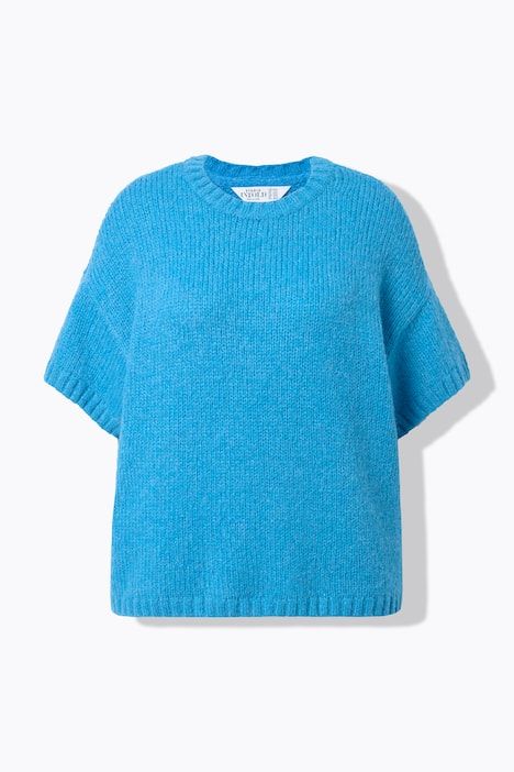 Pull oversize, manches courtes, maille fantaisie