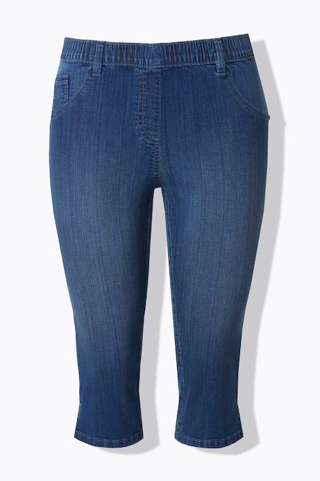 Corsaire en jean Sienna. Taille élastique et jambe étroite