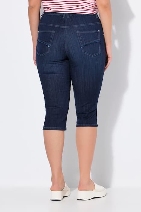 Corsaire en jean Sienna. Taille élastique et jambe étroite