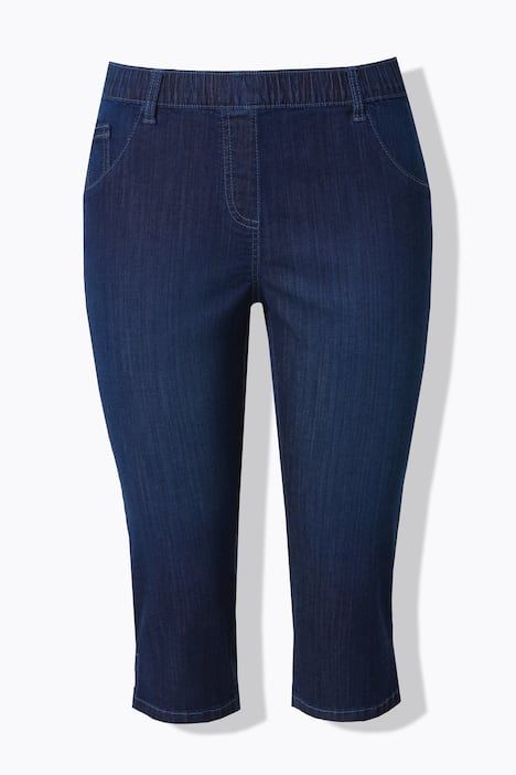 Corsaire en jean Sienna. Taille élastique et jambe étroite