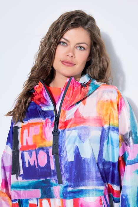 Poncho de pluie technique, modèle unisexe, capuche et logo poitrine