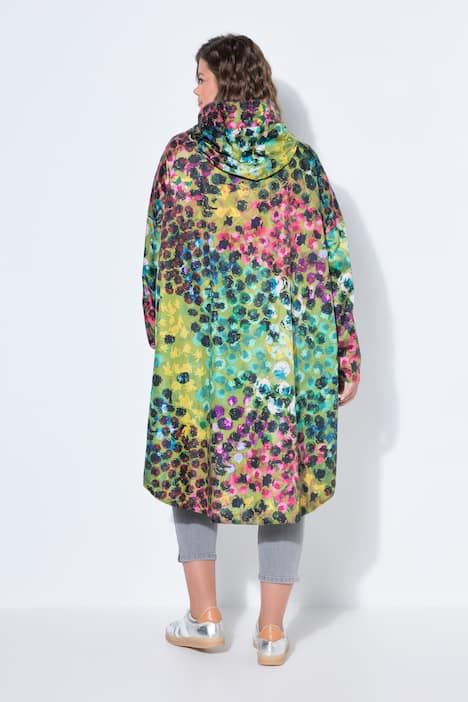 Poncho de pluie technique, modèle unisexe, capuche et logo poitrine