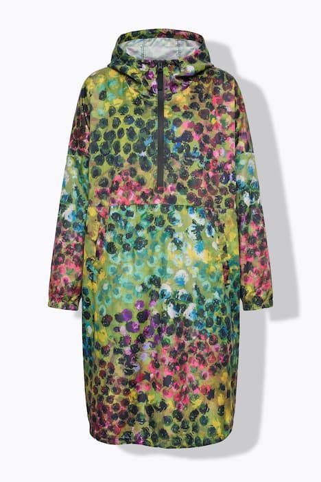 Poncho de pluie technique, modèle unisexe, capuche et logo poitrine