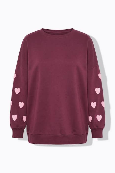 Sweat-shirt ultra-oversize, cœurs sur les bras