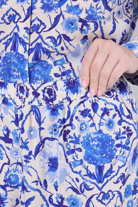 Pantalon palazzo en lin mélangé, jambe large, taille élastique