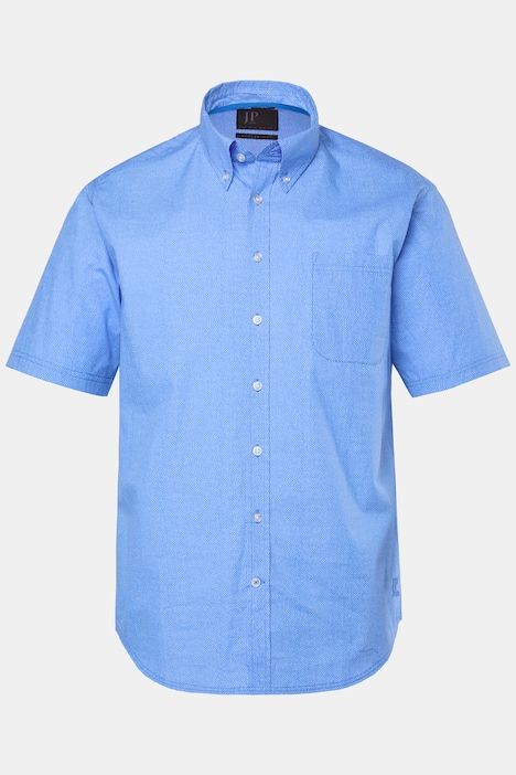 Chemise JP 1880 imprimé all-over, manches courtes et col à pointes boutonnées, coupe Modern Fit - jusqu'au 8 XL
