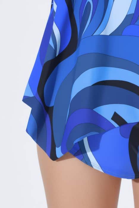 Tankini à motif vagues, avec anneau décoratif, coques souples, en matière recyclée