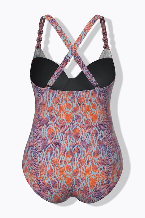 Maillot de bain avec armatures et coques souples, motif serpent, en matière recyclée