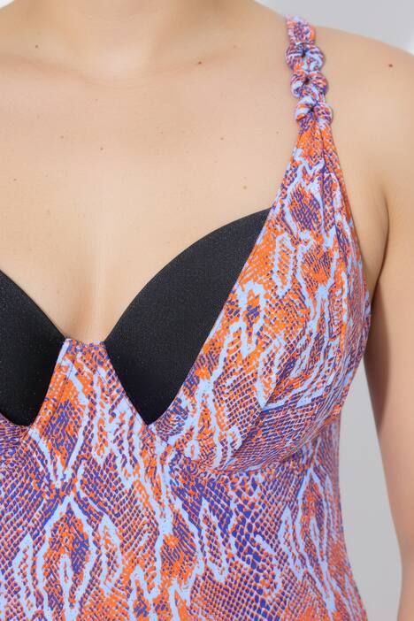 Maillot de bain avec armatures et coques souples, motif serpent, en matière recyclée