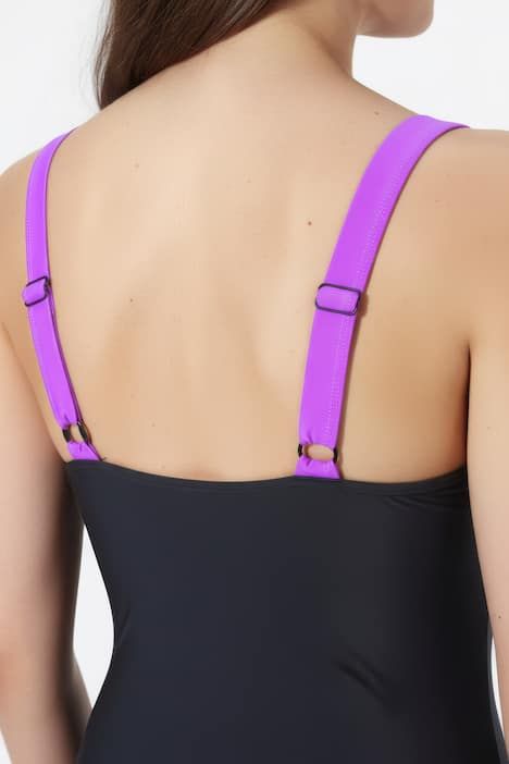 Maillot de bain avec bonnets souples, bretelles ajustables, motif palmiers