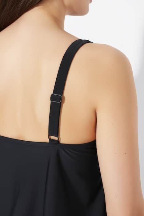 Tankini avec bonnets souples, bordure fantaisie et fronces, bretelles ajustables