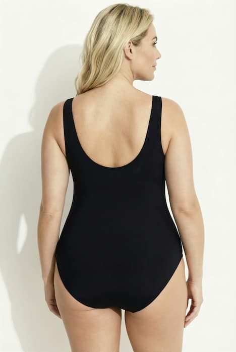 Maillot de bain avec bonnets souples et bordures fantaisie, matière recyclée