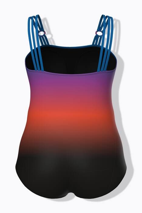 Maillot de bain avec bonnets souples, dégradé de couleurs, bretelles triples