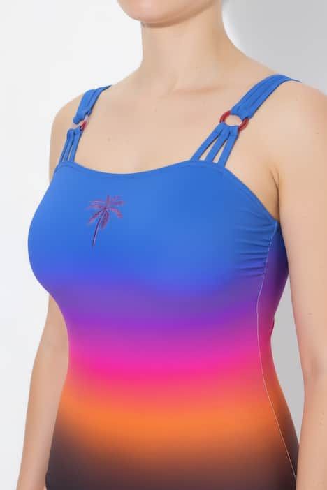 Maillot de bain avec bonnets souples, dégradé de couleurs, bretelles triples