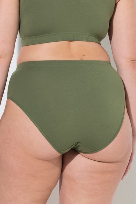 Lot de 2 culottes midi en coton bio, rayures/unie