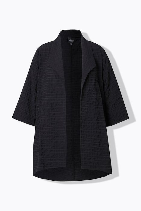 Veste col pelle à tarte et manches 3/4, coupe évasée, contient de la laine