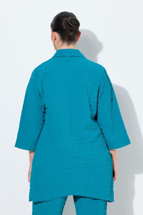 Veste col pelle à tarte et manches 3/4, coupe évasée, contient de la laine