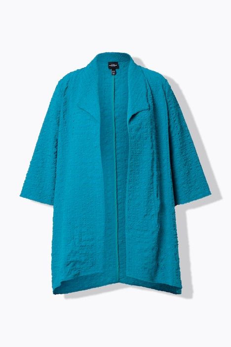 Veste col pelle à tarte et manches 3/4, coupe évasée, contient de la laine