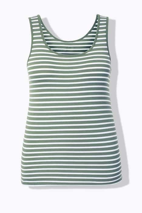 Lot de 2 débardeurs/maillots de corps en coton bio, rayures/unis