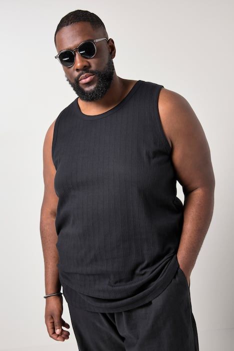 Débardeur STHUGE en jersey texturé - jusqu'au 8 XL