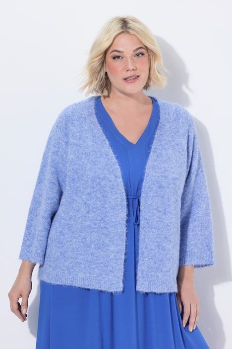 Cardigan en maille très douce, sans fermeture, manches&nbsp;3/4