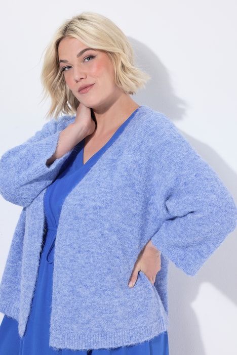 Cardigan en maille très douce, sans fermeture, manches&nbsp;3/4