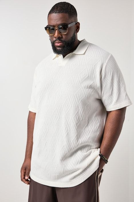 Polo STHUGE FLEXLASTIC®, manches courtes et tissu Jacquard - jusqu'au 8 XL