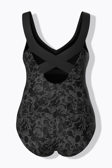 Maillot de bain à bonnets souples, bretelles se croisant dans le dos, matière recyclée