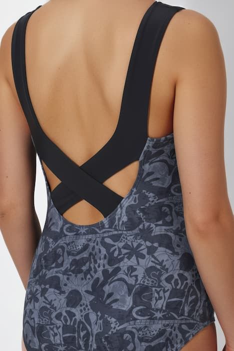 Maillot de bain à bonnets souples, bretelles se croisant dans le dos, matière recyclée