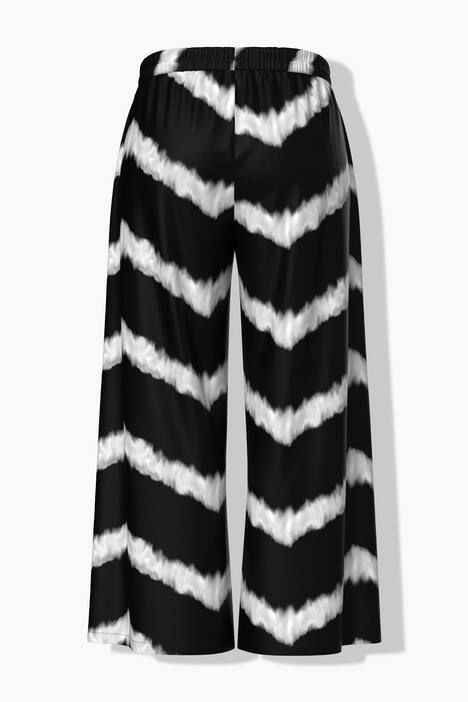 Pantalon Palazzo, motif à chevrons, jambe large et taille élastique