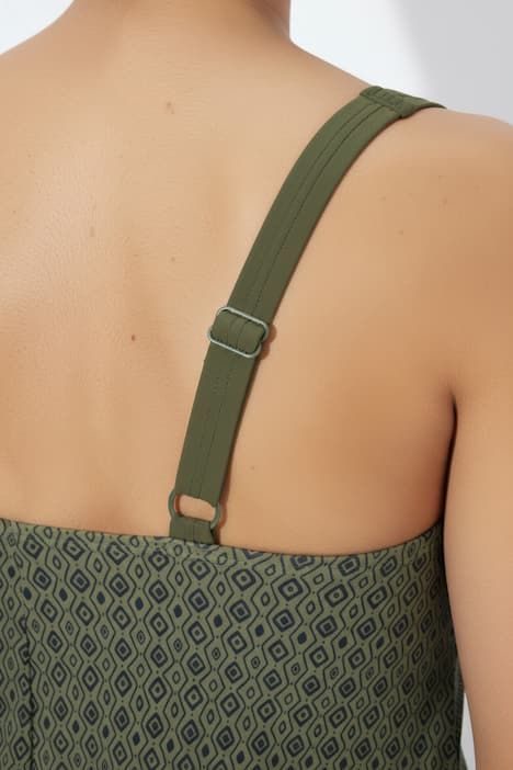 Tankini avec bonnets souples, motif graphique et bretelles ajustables