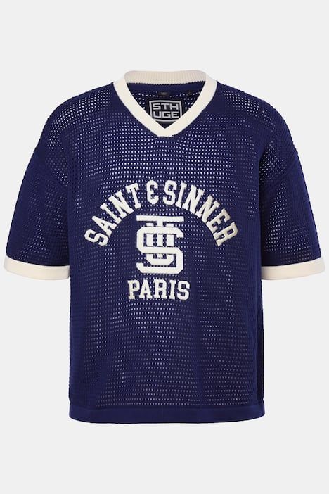 T-shirt STHUGE, maille en mesh, col en V et manches courtes - jusqu'au 8 XL