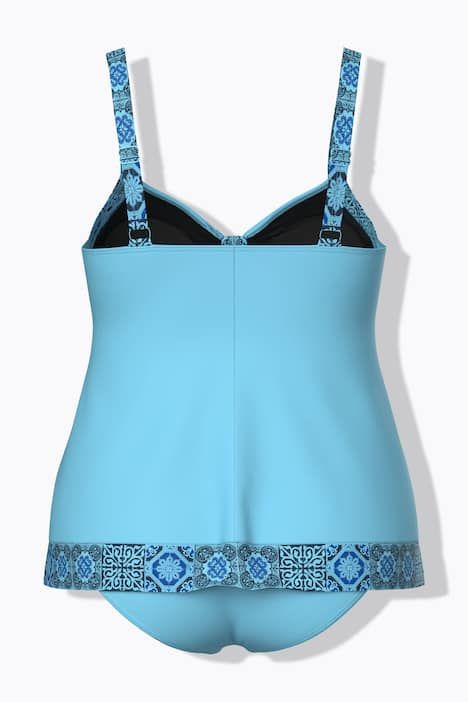 Tankini motif vacances au bord de la mer, bonnets souples, bretelles réglables