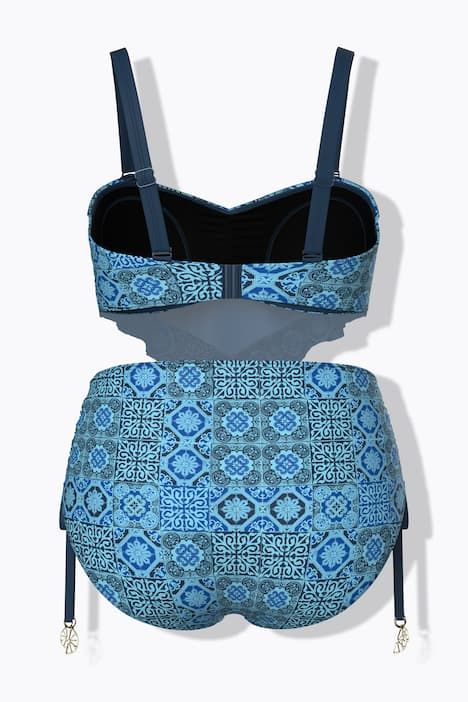 Bikini à bonnets souples, motif vacances au bord de la mer, bretelles ajustables et matière recyclée