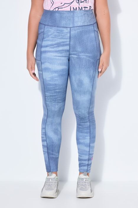 Legging lifestyle, imprimé denim, taille élastique